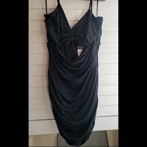 City Chic Club Sexy Ruche Peekaboo Mini Dress